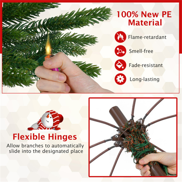 6.5FT旋转圣诞树-4层展示架，220个LED灯，11种模式，280个分支提示-7