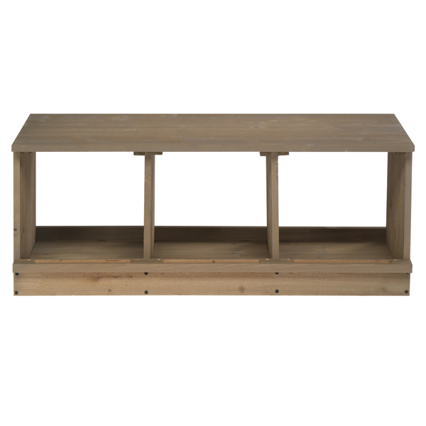 35.5*14.5*14inch 3隔间 灰色 平顶双层 组装 杉木 喂食用品-2