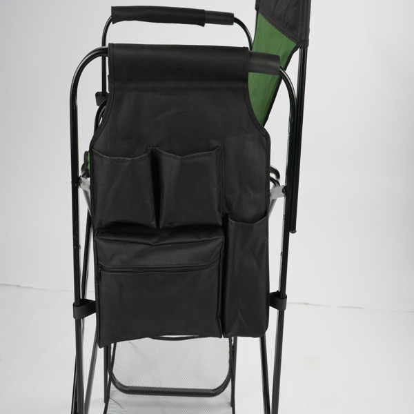 26in 黑铁管 深绿/黑色布面 喷塑铁扁管 铁导演椅 120kg 无便携袋-30