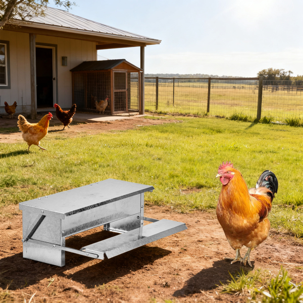 小型54*37*20cm 方形 银 全拆装 镀锌板 喂食用品-8