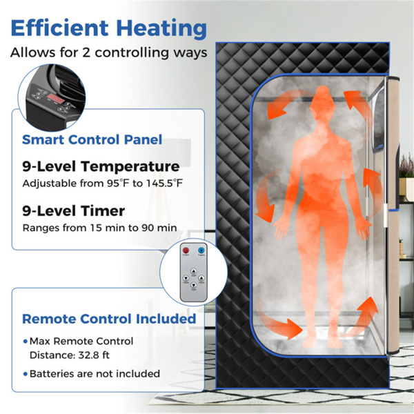 便携式桑拿帐篷房 黑色 -8
