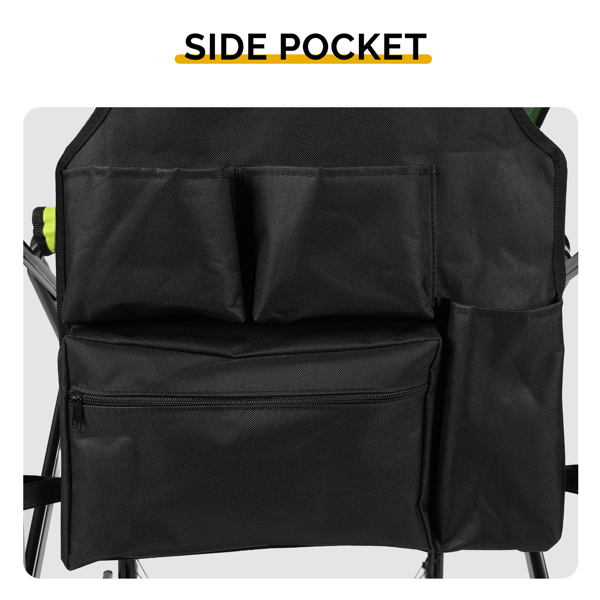 31in 黑铁管 荧光绿/黑色布面 喷塑铁扁管 铁导演椅 120kg 无便携袋-7