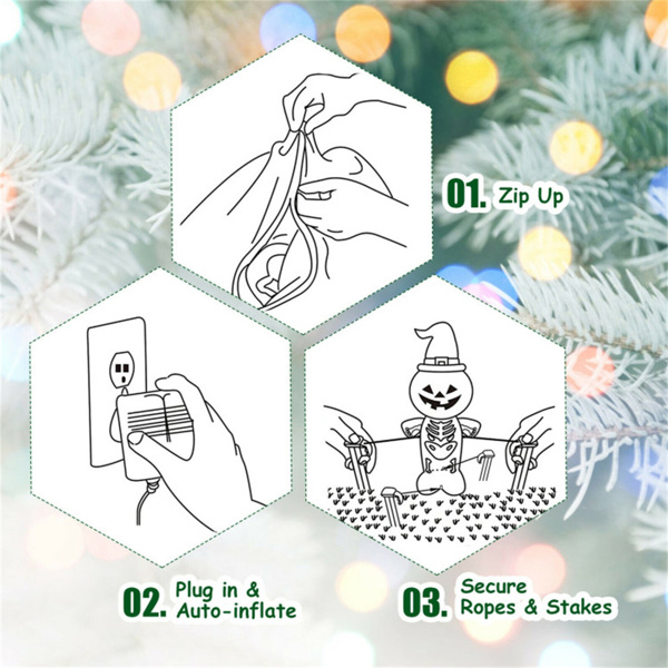 79英寸充气圣诞树-圣诞老人和小狗设计，内置LED，防水聚酯，快速充气-7