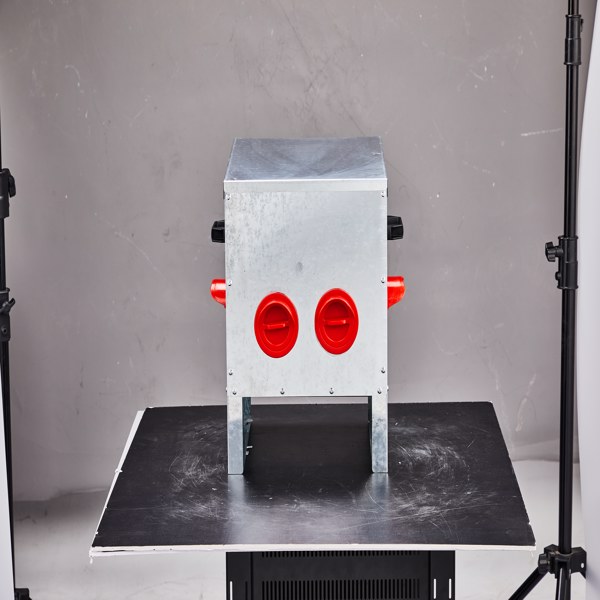 4口 40*38*40cm 方形 银+红 全拆装 镀锌板+塑料 喂食用品-12