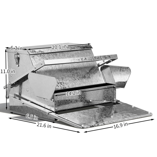 大型55*43*28cm 方形 银 半拆装 镀锌板 喂食用品-2