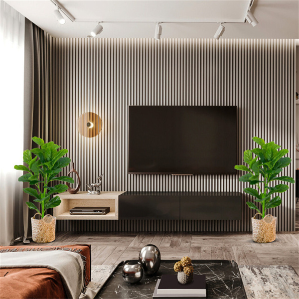 2件套35.5英寸人造摇叶树-32片逼真的叶子，PEVA+PE材料，绿色-3