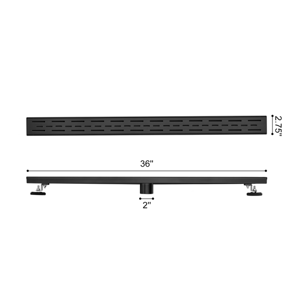 36英寸不锈钢线性淋浴地漏，含毛发过滤器与调平脚-8