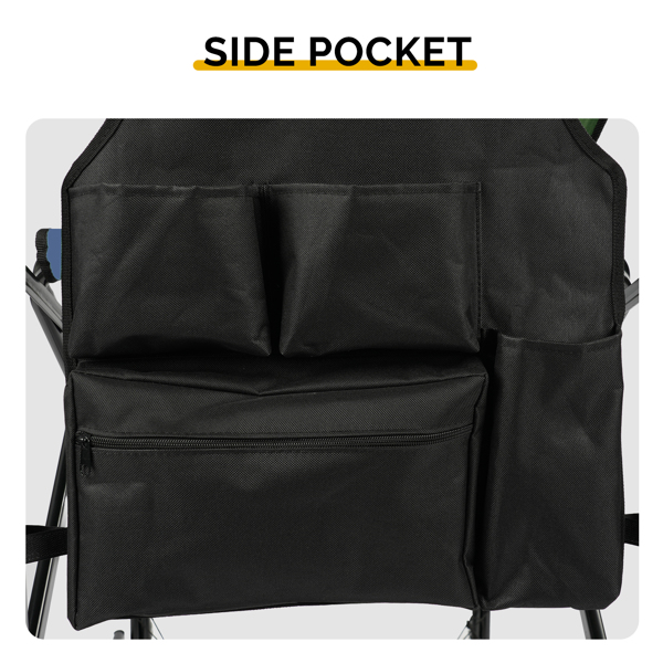 26in 黑铁管 藏青/灰绿布面 喷塑铁扁管 铁导演椅 120kg 无便携袋-7