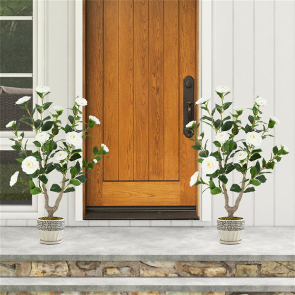 2件套白色人工山茶花 -10