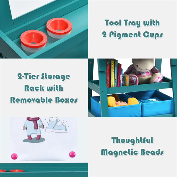 3合1双面存储艺术画架绿色-7