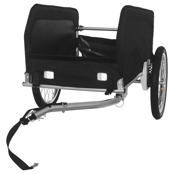 重型自行车货运拖车，带可拆卸防水罩 – 承重 88 磅，16 英寸全地形车轮，可折叠设计，适用于露营、购物等，绿黑色--不支持self-pick up-8