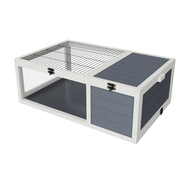 39.5英寸木制陆龟屋室内龟类栖息地爬行动物笼，适用于小型动物蜥蜴、壁虎，带2个可拆卸防水托盘--不支持self-pick up-18