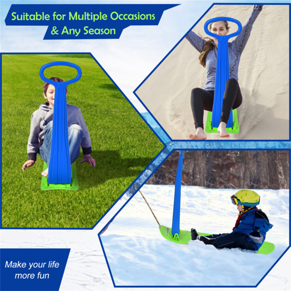 安全儿童雪地滑板车-凸起防滑点，定向底部，易于转向和平衡-蓝色-10