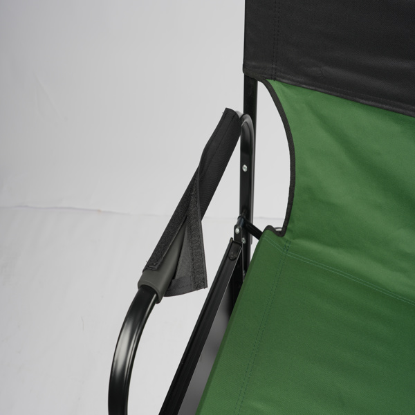 26in 黑铁管 深绿/黑色布面 喷塑铁扁管 铁导演椅 120kg 无便携袋-26