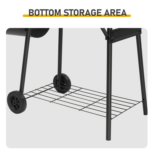 131*51*112CM 黑色 台板子母炉内置升降碳网 双轮可移动 碳烤炉-11