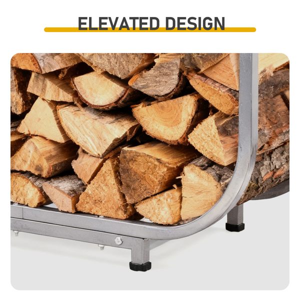 32*13*16in 半椭圆 银色 柴火架 铁艺-10