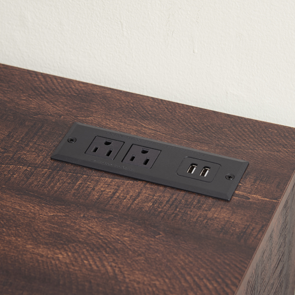 电视柜电壁炉玻璃搁板，3D壁炉电视柜带LED灯，木质框架，带USB充电插座，现代电视桌中心，适用于最大62英寸电视，58英寸宽*15.5英寸深*24.4英寸高-17