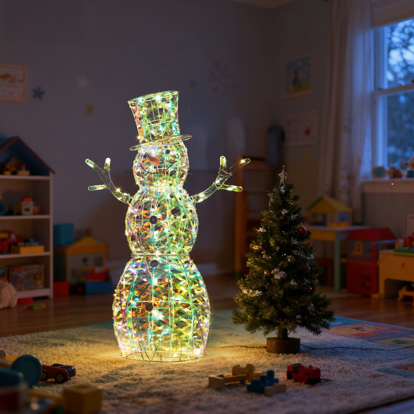 4FT  幻彩虹膜  雪人 100LED灯 暖白灯 圣诞灯饰雪人 30V 3.6W-12