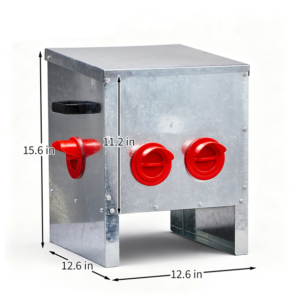 4口 40*38*40cm 方形 银+红 全拆装 镀锌板+塑料 喂食用品-8