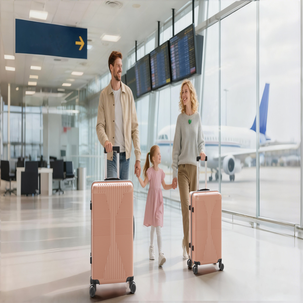 非TSA海关锁三合一 PP拉杆箱 20in 24in 28in PP 玫瑰金-11