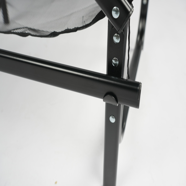 26in 黑铁管 深绿/黑色布面 喷塑铁扁管 铁导演椅 120kg 无便携袋-19