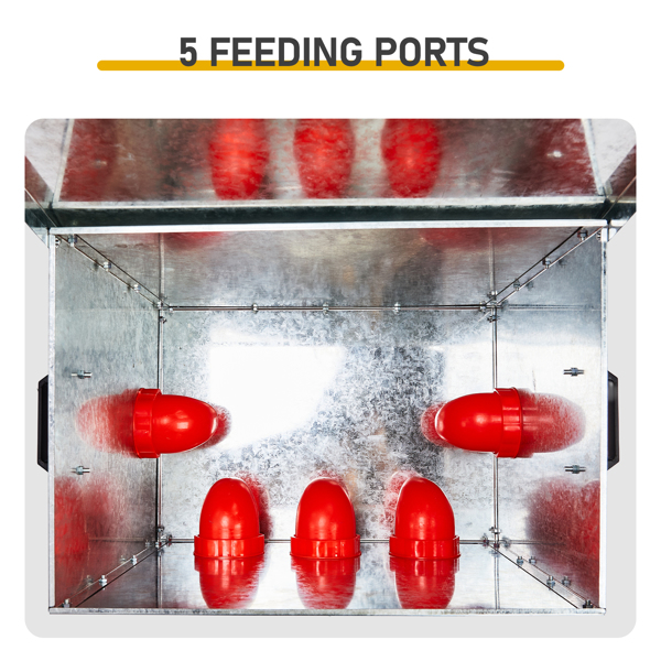 5口 54*38*53cm 方形 银+红 全拆装 镀锌板+塑料 喂食用品-5