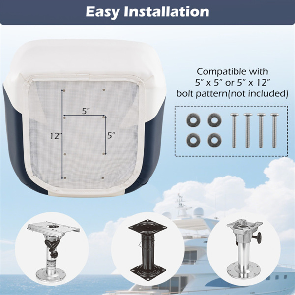 通用船用座椅-4个安装螺钉+垫圈，适合5“x5”/5“x12”旋转/底座，16lbs-9