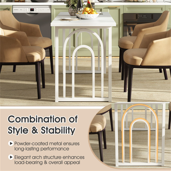 宽敞的长方形餐桌-63英寸x24英寸x30英寸，可调节脚垫，防水防污表面-9