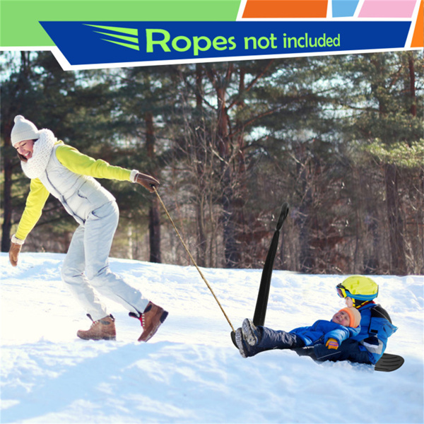 安全儿童雪地滑板车-凸起防滑点，定向底部，易于转向和平衡-黑色-11