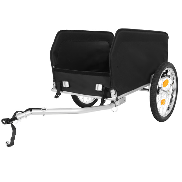 重型自行车货运拖车，带可拆卸防水罩 – 承重 88 磅，16 英寸全地形车轮，可折叠设计，适用于露营、购物等，绿黑色--不支持self-pick up-15