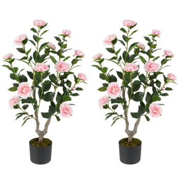 2件套粉色人工山茶花 