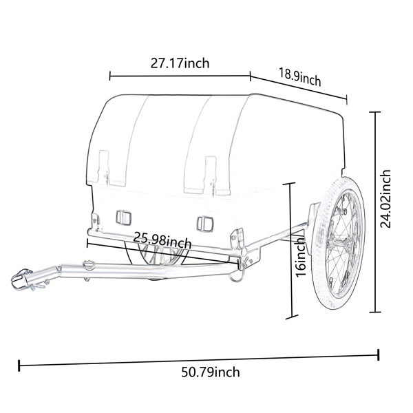 重型自行车货运拖车，带可拆卸防水罩 – 承重 88 磅，16 英寸全地形车轮，可折叠设计，适用于露营、购物等，绿黑色--不支持self-pick up-6