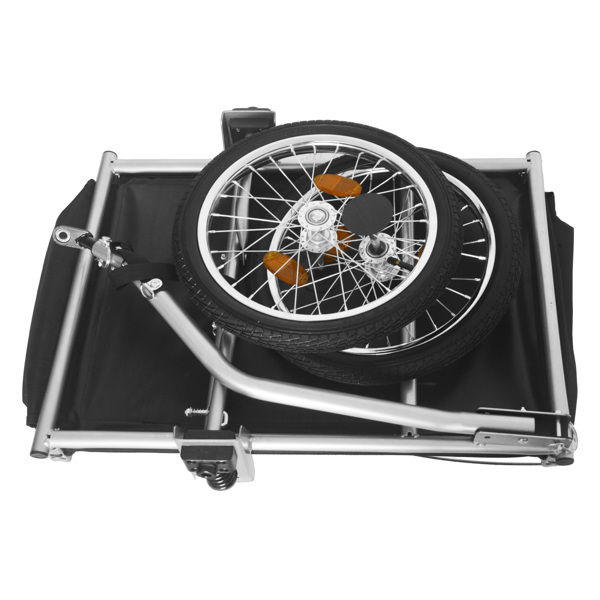 重型自行车货运拖车，带可拆卸防水罩 – 承重 88 磅，16 英寸全地形车轮，可折叠设计，适用于露营、购物等，绿黑色--不支持self-pick up-11