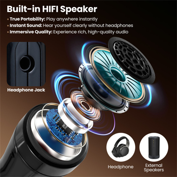 便携式无线MIDI电子萨克斯管-100音调，3W高保真扬声器，12小时播放时间，0.7磅（黑色ABS）-10