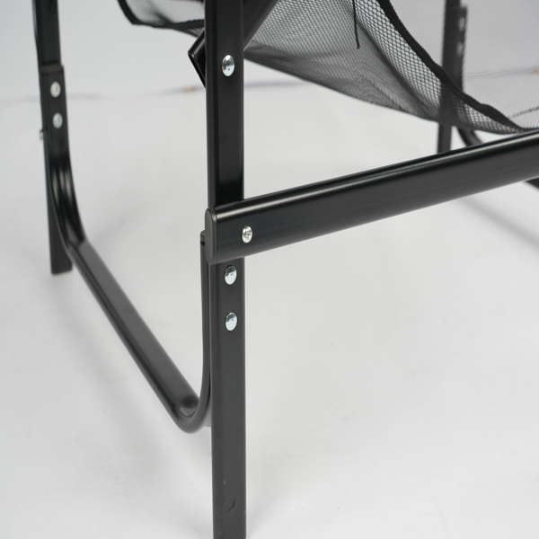 26in 黑铁管 深绿/黑色布面 喷塑铁扁管 铁导演椅 120kg 无便携袋-22