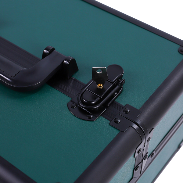 4pcs 拉杆式带万向轮 ABS 皮革纹 墨绿 化妆箱 33*23*78cm-19