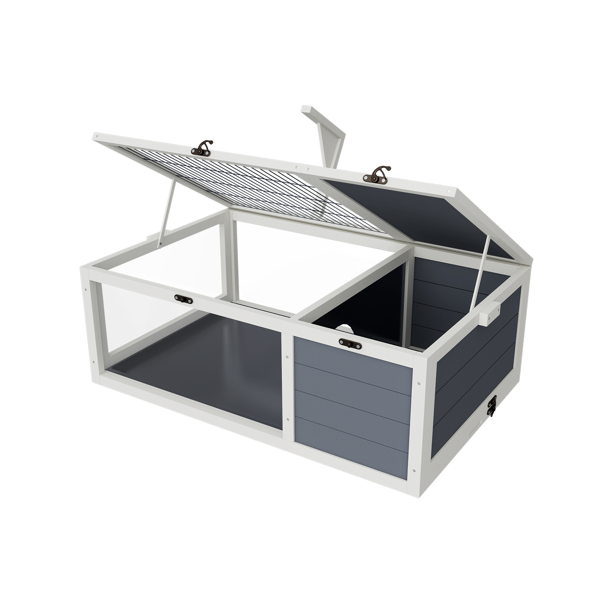 爬行动物栖息地龟屋，带灯架、3个亚克力观察窗、2个防水托盘、可锁定顶盖，易于清洁的木制饲养箱，适用于乌龟、蜥蜴、蛇和小宠物--不支持self-pick up-9