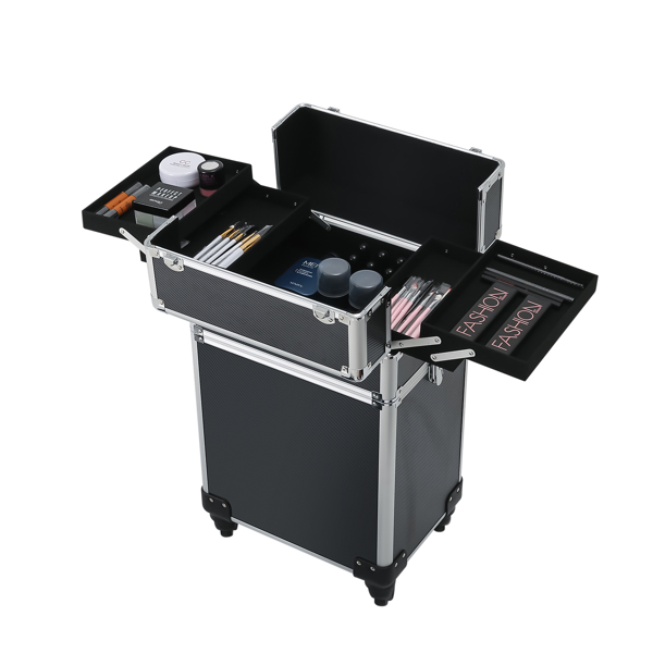 4合一拉杆式化妆品收纳盒黑色 75*35*25cm-5