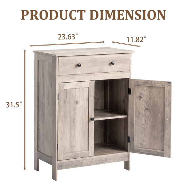 水洗灰 刨花板三胺贴面 60*30*80cm 双门 单抽 浴室立柜-2