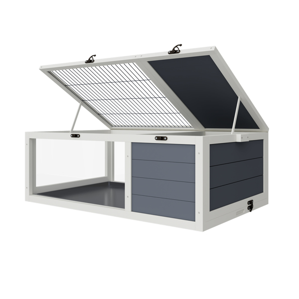 39.5英寸木制陆龟屋室内龟类栖息地爬行动物笼，适用于小型动物蜥蜴、壁虎，带2个可拆卸防水托盘--不支持self-pick up-12