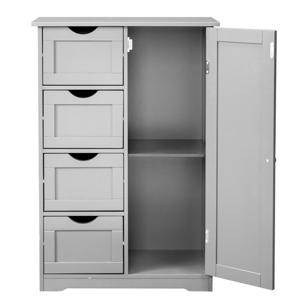 灰色 密度板三胺贴面 56*30*80cm 4抽 1门 浴室立柜-15