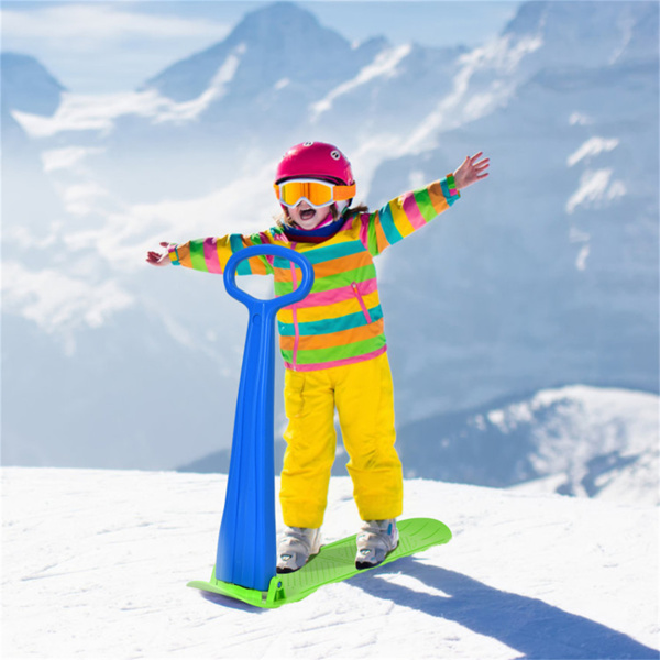 安全儿童雪地滑板车-凸起防滑点，定向底部，易于转向和平衡-蓝色-2