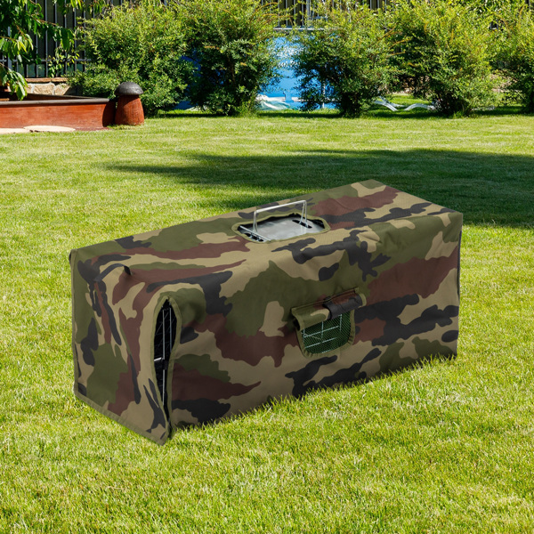 32inch 银色 折叠+迷彩布罩 铁 诱捕笼 宠物围栏-3