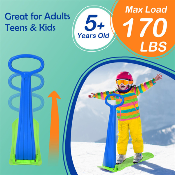 安全儿童雪地滑板车-凸起防滑点，定向底部，易于转向和平衡-蓝色-6