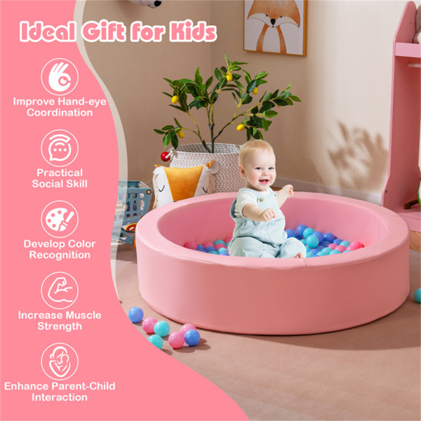 42英寸儿童圆形泡沫球坑，25D海绵填充，可清洗PU盖-8