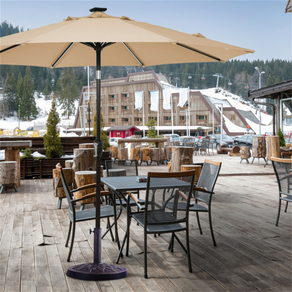 18英寸青铜伞座-重型树脂+钢直立，30磅稳定圆形设计，带手动旋钮-7