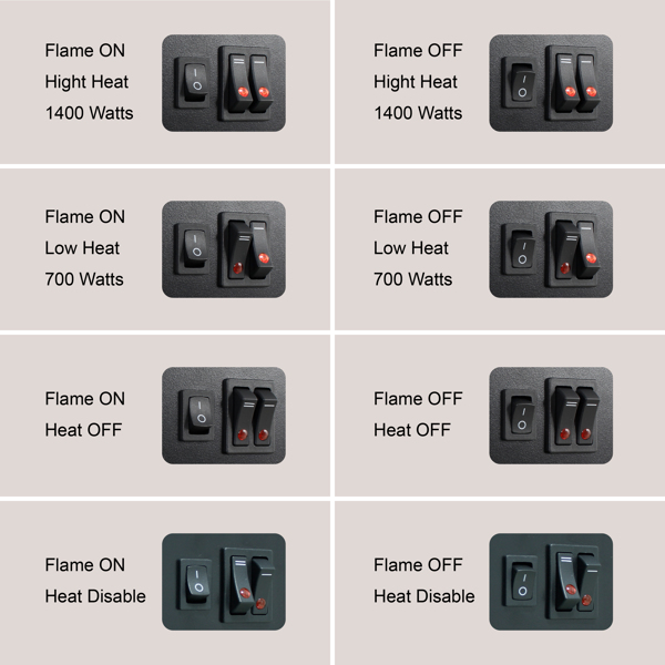 17英寸独立式电壁炉炉灶取暖器，带3D火焰效果，黑色-7