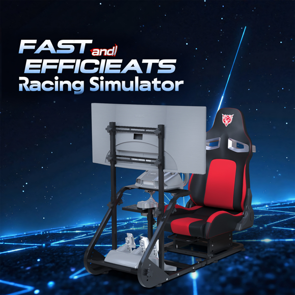 增强型稳定赛车方向盘驾驶舱，兼容 Fanatec、PXN、Thrustmaster 和 Logitech 可调节驾驶模拟器，不含手刹、踏板和显示器——不支持self-pick up-8