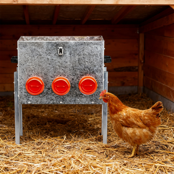 6口 48*30*54cm 方形+底脚 银+红 全拆装 镀锌板+塑料 喂食用品-11