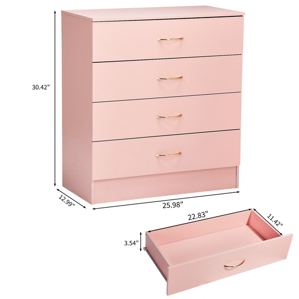 H9950美甲粉 刨花板 贴麻面三胺 66*33*73 四抽 抽屉柜 仿玫瑰金拉手-5